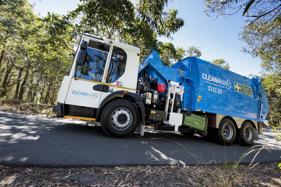 Noosa council and cleanaway photography showing cleanaway refuge collection,