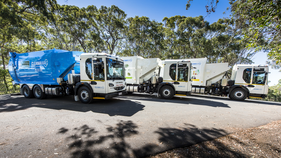 Noosa council and cleanaway photography showing cleanaway refuge collection,