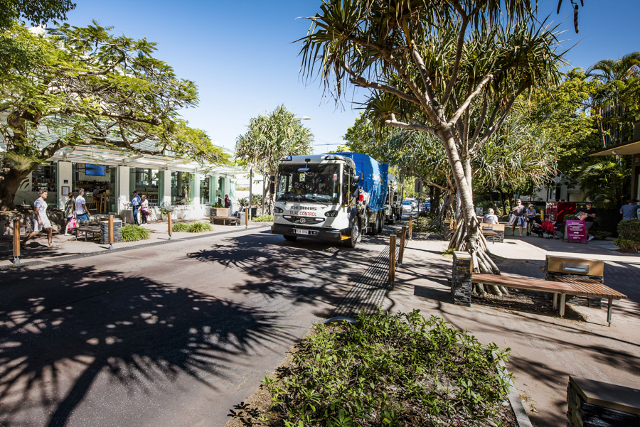 Noosa council and cleanaway photography showing cleanaway refuge collection, cleanaway truck noosa national park